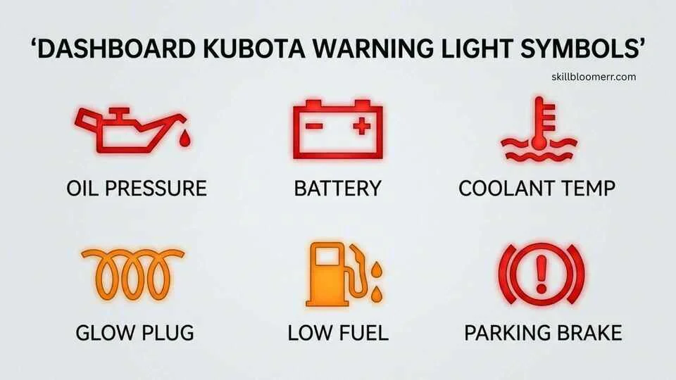 dashboard kubota warning light symbols