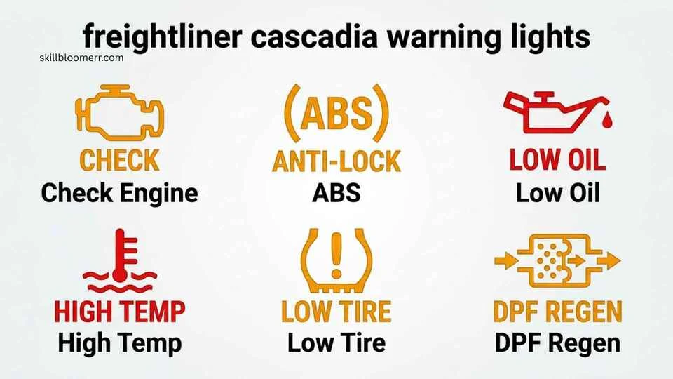 freightliner cascadia warning lights freightliner dash symbols